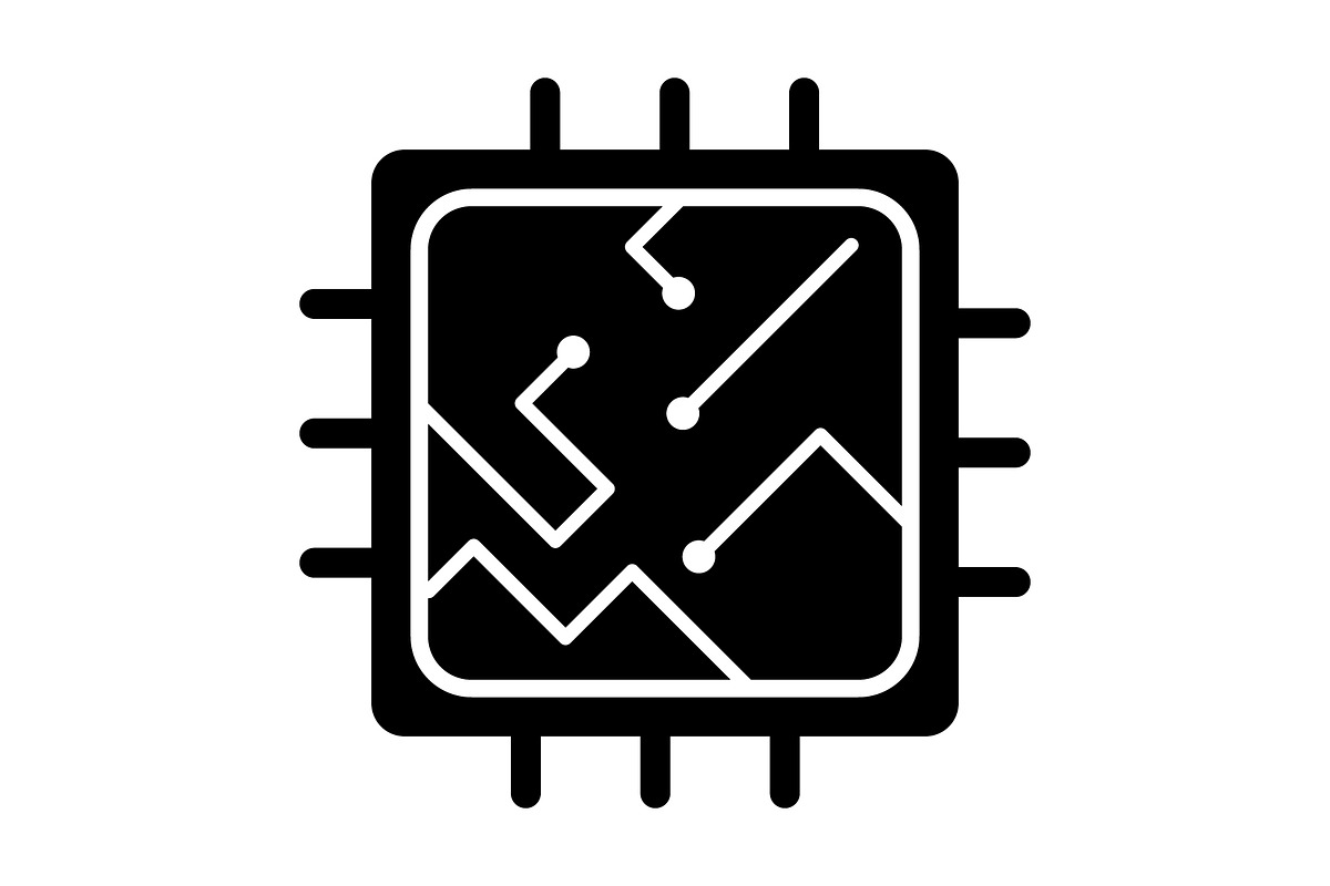 Microcircuit icon design template, a Solid Icon by Sumberpangan (Photo 1 of 3)