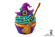 Witch Cupcake PNG Bundle, a Graphic by Clipart Studio (Thumbnail 3 of 11)