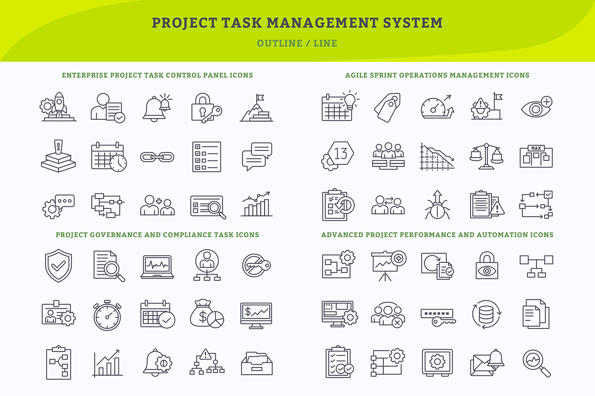 Project Task Management System Icons, an Icon by vexper (Photo 2 of 5)