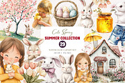 Watercolor Cute Spring Collection, an Illustration by CreationArt (Thumbnail 1 of 10)