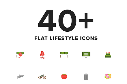 Lifestyle Flat Icon Set