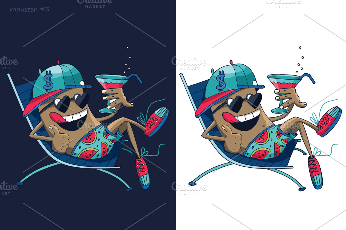 Summer monster set, an Illustration by YuliaBiser (Photo 4 of 9)
