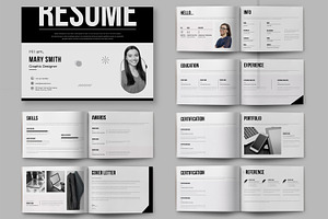 Resume Booklet Landscape Template, a Stationery Template by ContestDesign