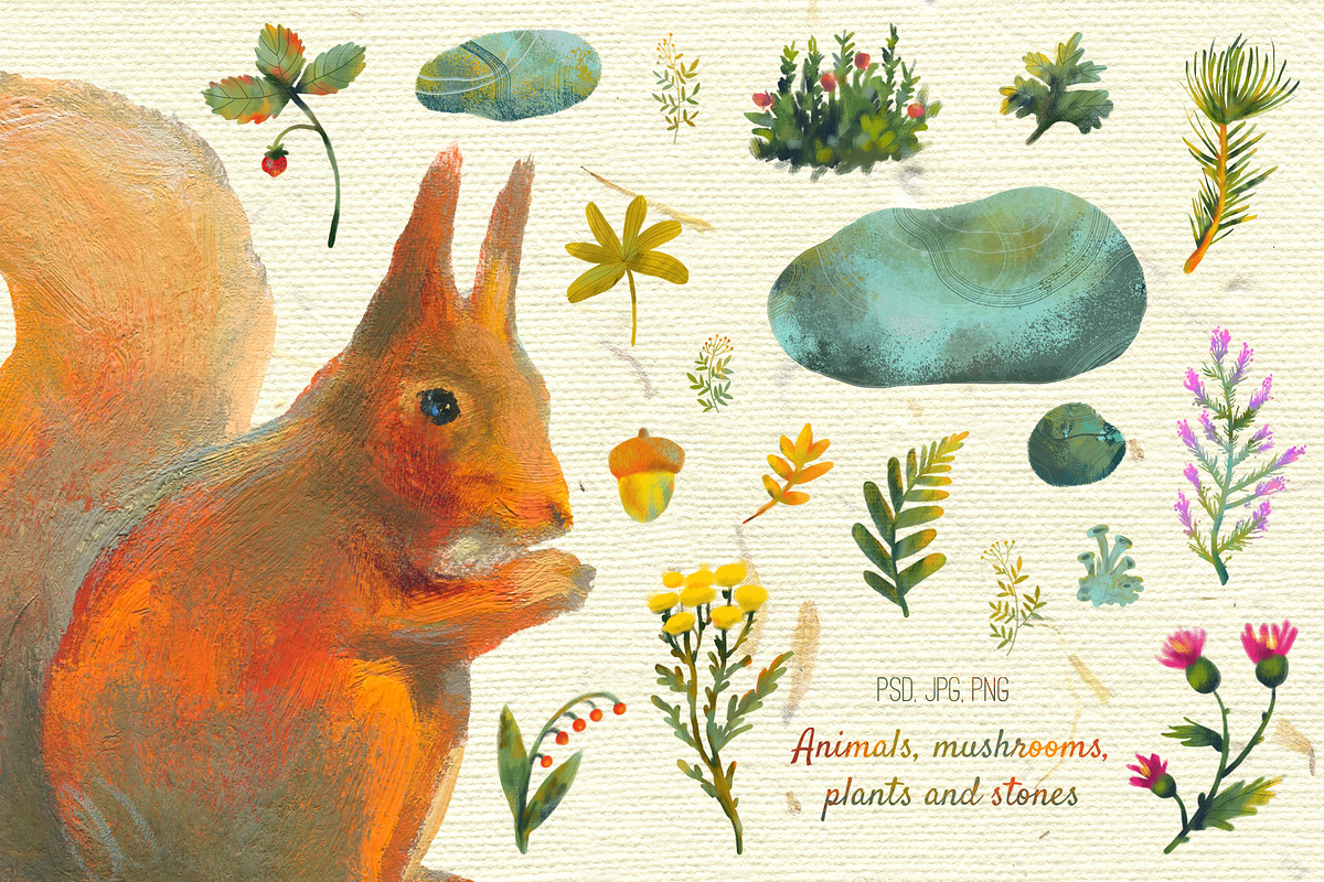 Autumn in the forest. Art set, an Animal Illustration by Shusha Guna Art (Photo 3 of 12)