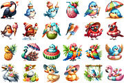Quirky Whimsical Summer Birds Clipar, an Illustration by Sublimation Artist (Thumbnail 2 of 6)