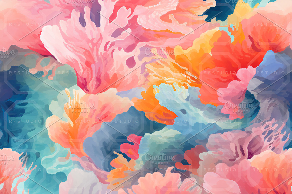 MYSTICAL REEF. Seamless Pack, a Texture Illustration by RefinedFantasyStudio (Photo 4 of 9)