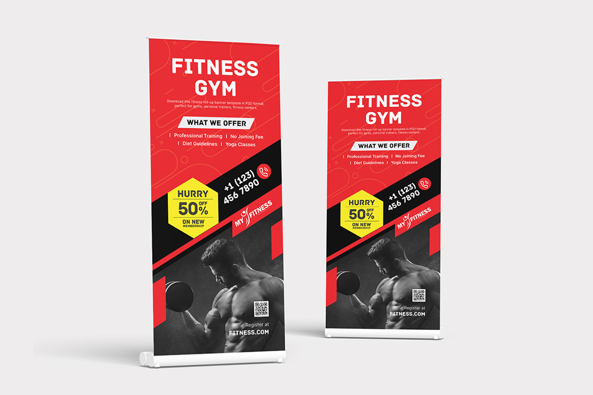 Gym Fitness Rollup Banner, a Stationery Template by graphix_shiv (Photo 2 of 3)