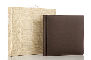 Elegant photo album with its box on white background, an Abstract Photo by Antonio Gravante Market