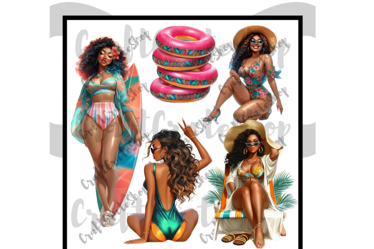 Black Woman Summer clipart, an Illustration by CraftCrateShop (Photo 2 of 7)