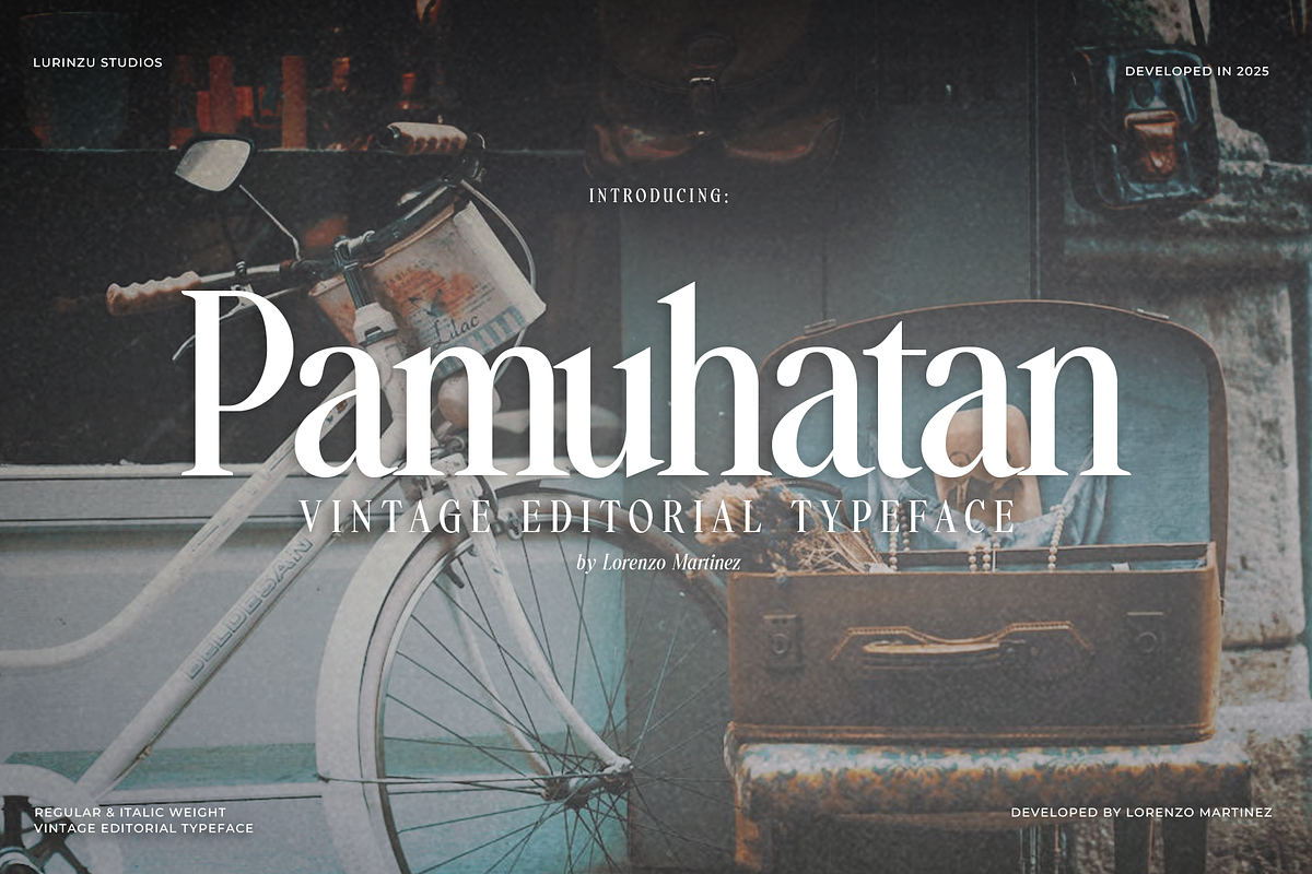 Pamuhatan - Vintage Typeface, a Font by Lurinzu Studios (Photo 1 of 14)