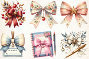 Teacher Bow Coquette Clipart PNG, an Illustration by DreamCafeArt (Thumbnail 2 of 5)