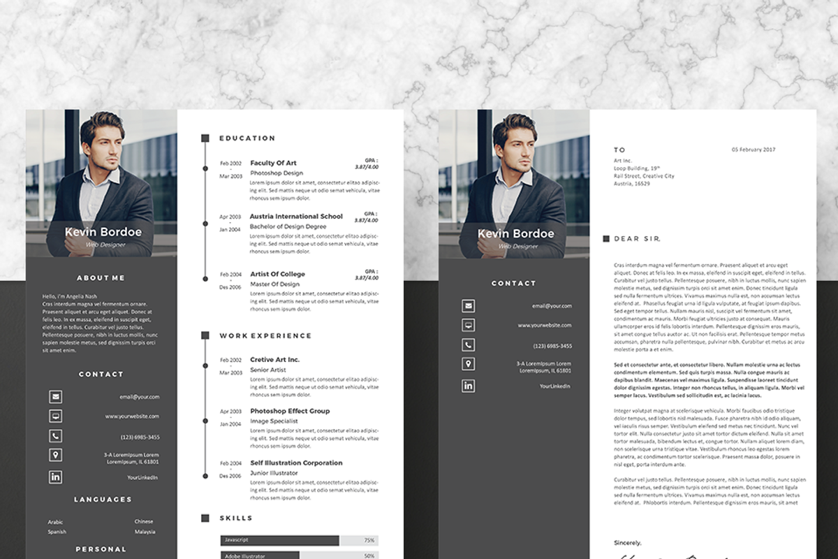 Creative Resume & CoverLetter, a Resume Template by Hito Graphic (Photo 3 of 8)