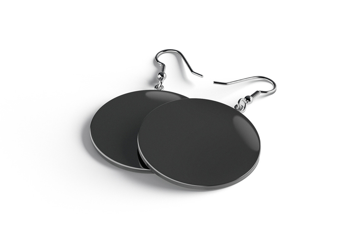 Black Round Earring Pair 3D Model, an Object 3D Model by rebrandy (Photo 4 of 9)