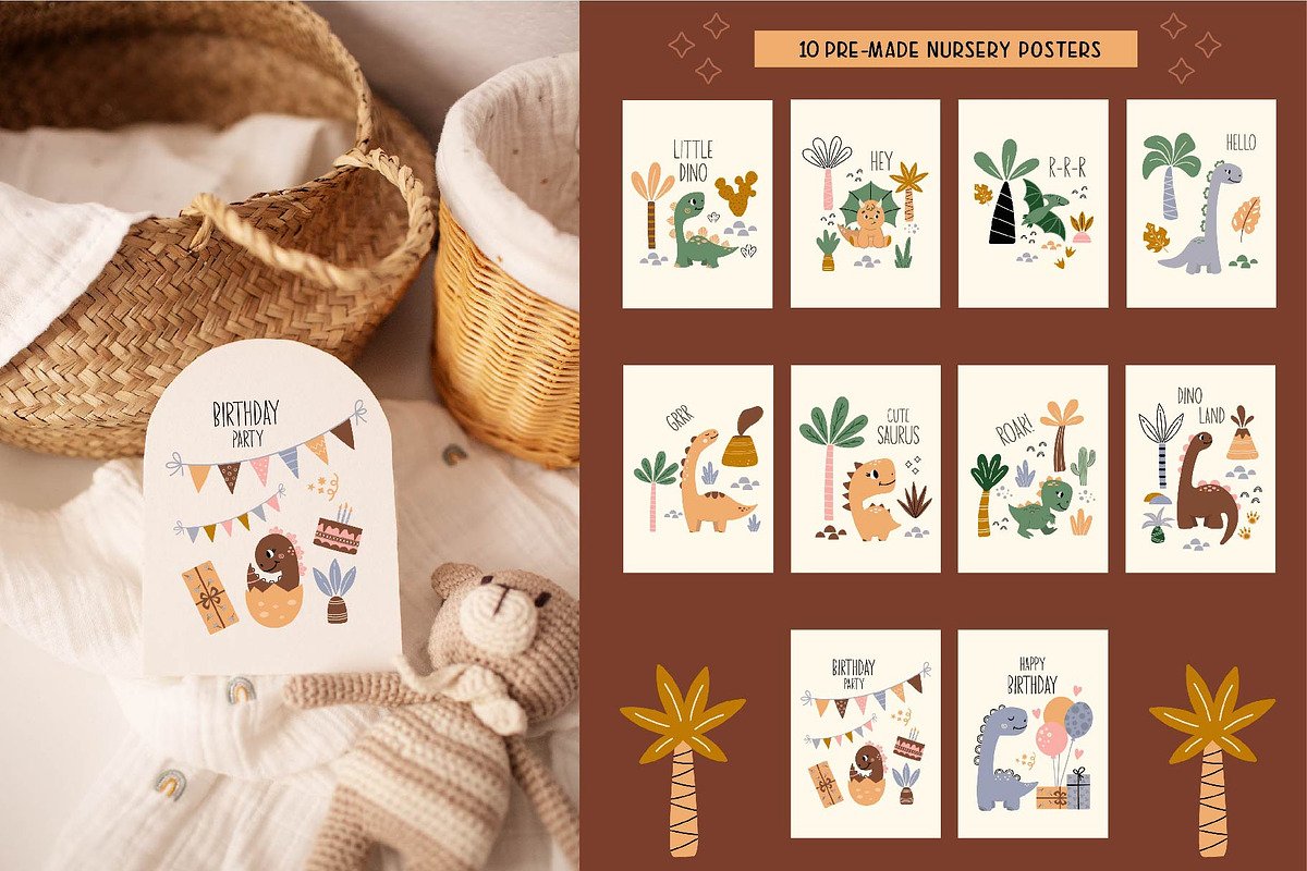 Baby Dino set. Graphic & Pattern, an Animal Illustration by EltaMaxArt (Photo 4 of 14)