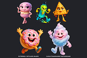 Funny Junk Food Character Cliparts, a Food Illustration by ThatsDesignArt (Thumbnail 3 of 11)