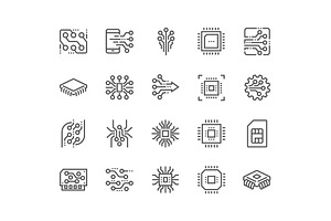 Line Electronics Icons, a Technology Illustration by Davooda
