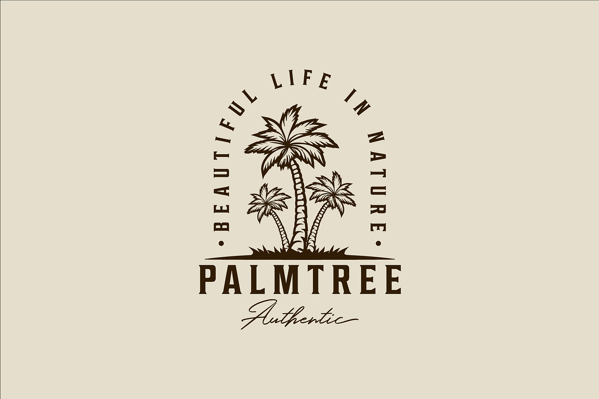 palm or coconut tree logo vintage, a Branding & Logo Template by zyxroun shop