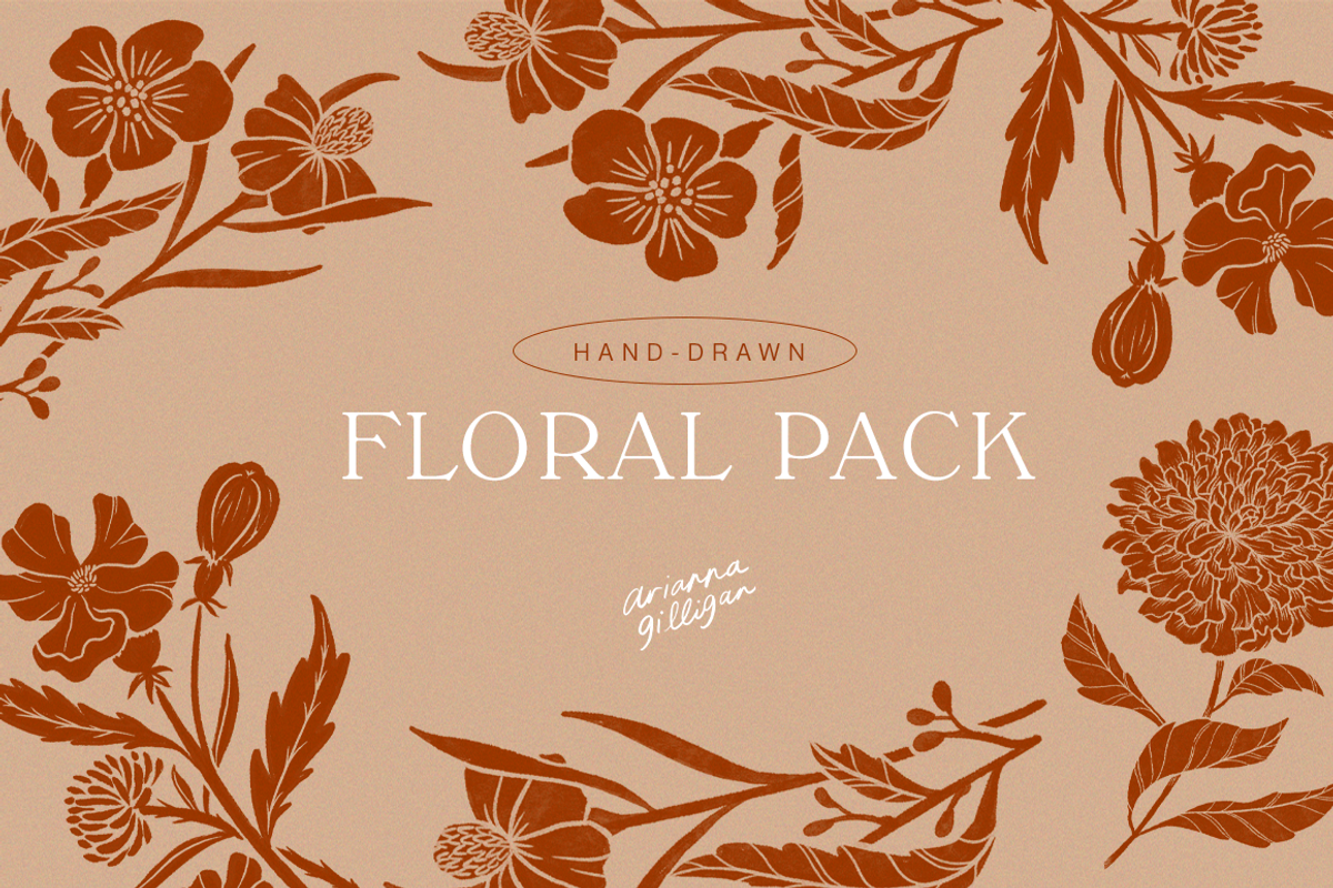 Hand-Drawn Floral Pack, an Illustration by Drawn By Arianna (Photo 1 of 6)
