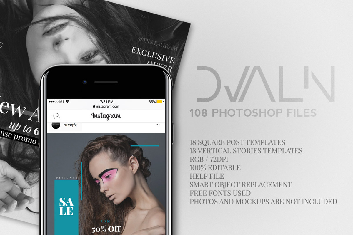 DVALIN - Instagram Stories & Posts, a Social Media Template by RussGFX (Photo 8 of 8)