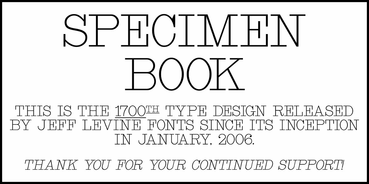 Specimen Book JNL, a Slab Serif Font by Jeff Levine Fonts (Photo 2 of 5)