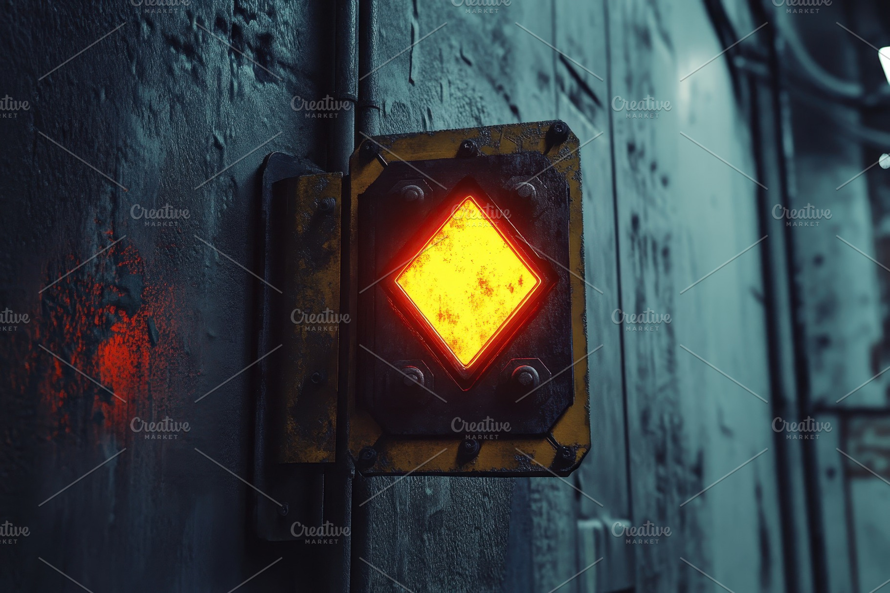 Flashing industrial sector sign illu, a Photo by Iftikhar Alam