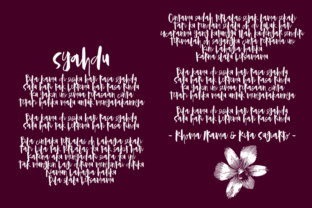 Syahdu Font preview 4