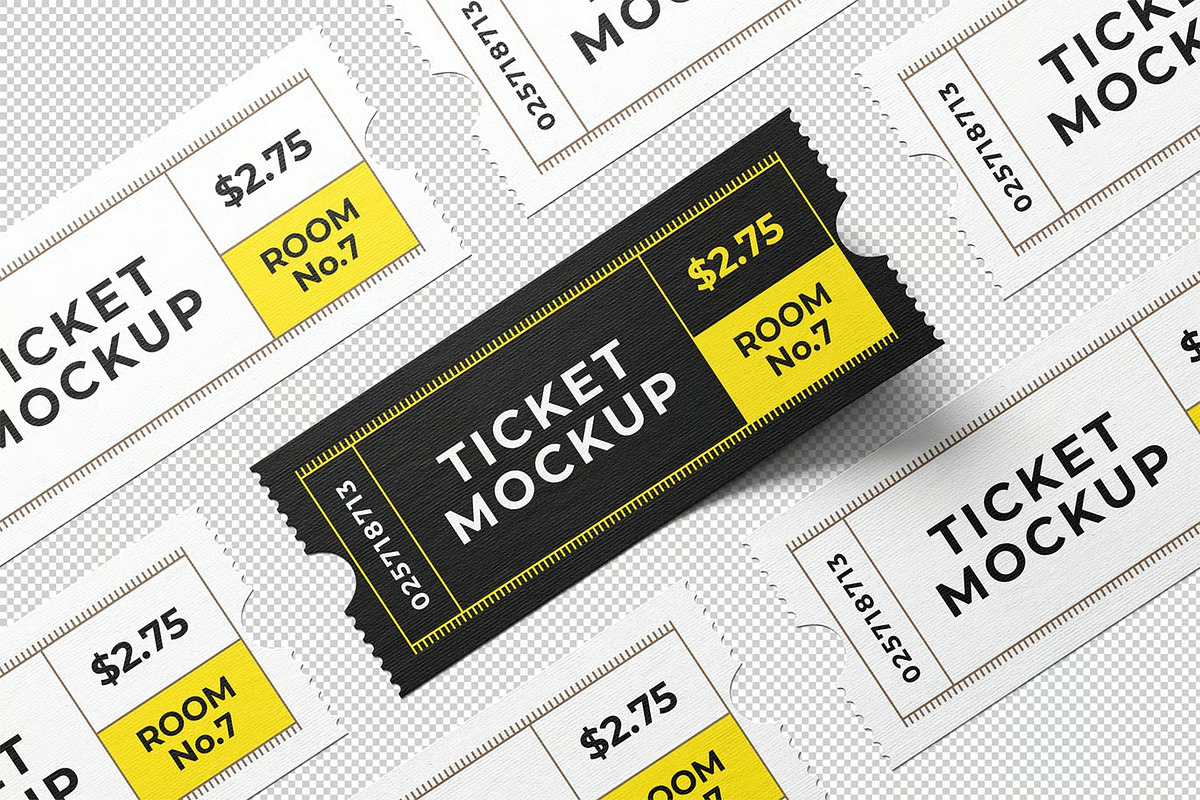 Ticket Mockup, an Advertising Mockup by zpackcreative (Photo 2 of 6)