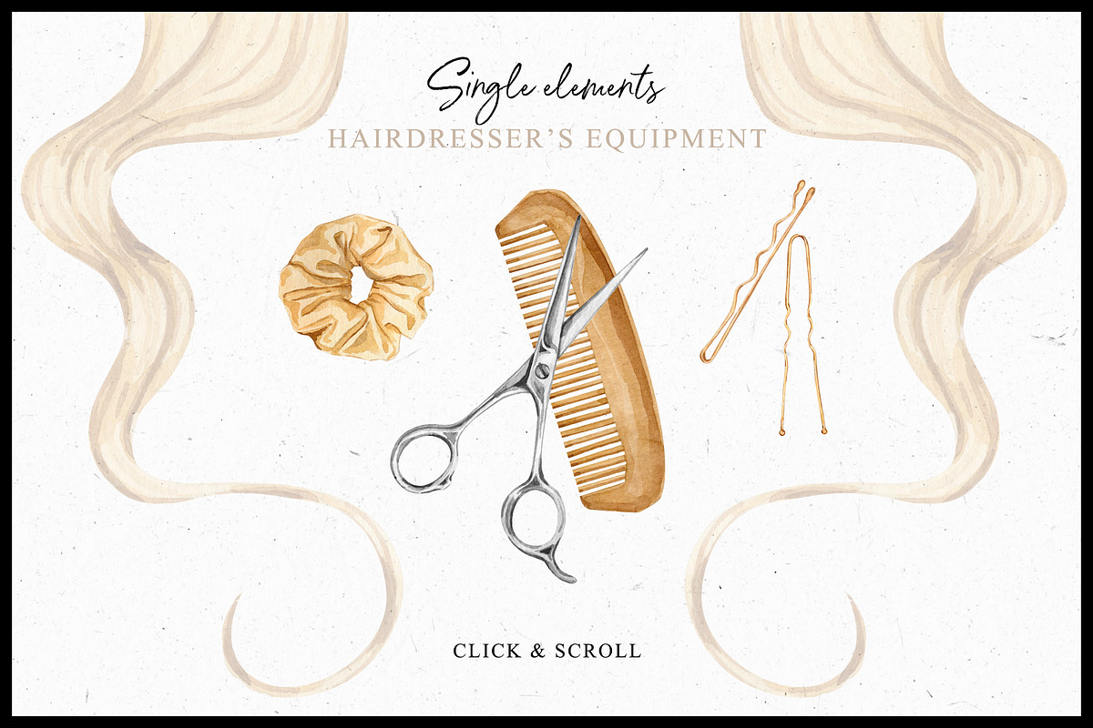 Hairdresser Collection, a Decorative Illustration by CrystalinaShop (Photo 3 of 9)