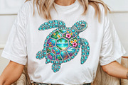 Rhinestone Sea Turtle Summer Beach, a Seasonal Illustration by Sublimation Artist (Thumbnail 4 of 9)