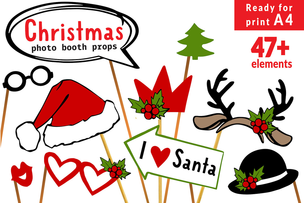 Christmas Photo Booth Props Set & A4, an Icon by Sopelkin (Photo 1 of 5)