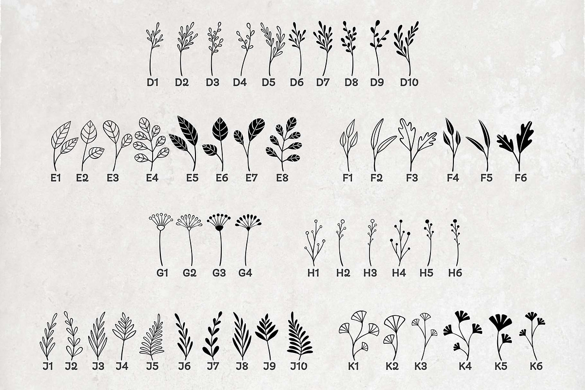 90 Botanical Stamps for Procreate, a Brush Add-On by Kiap (Photo 3 of 6)