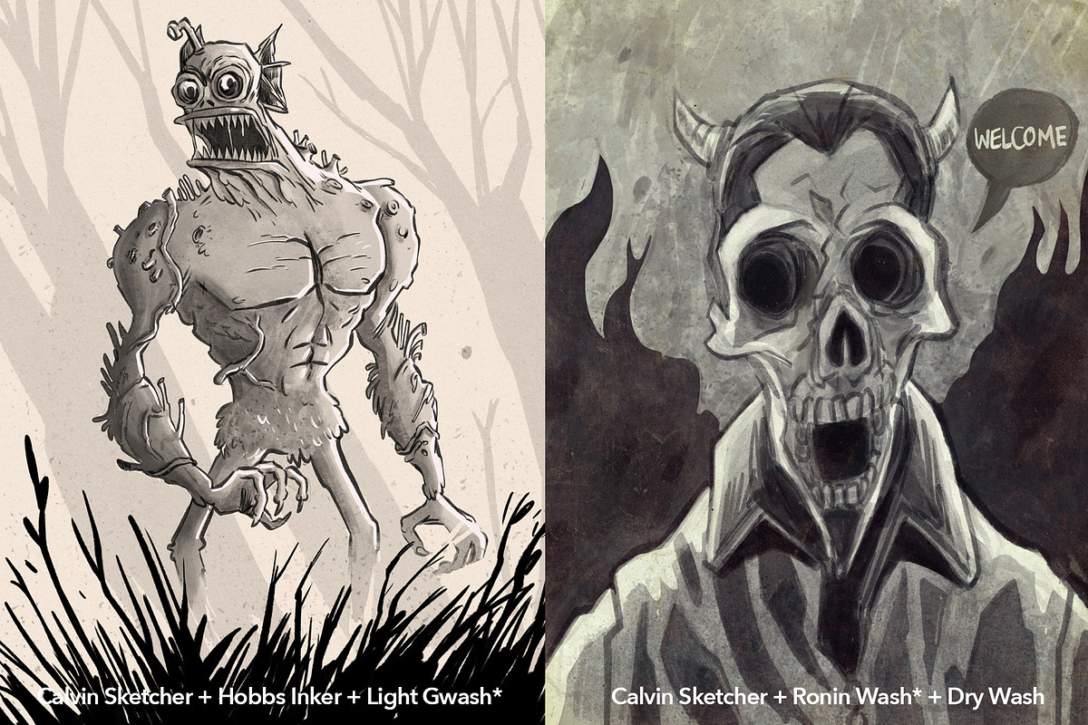 Procreate Samurai Ink Brushes, a Brush Add-On by Ink Gang Boss (Photo 6 of 9)