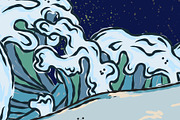 Whale, Waves, Seagull, a Pattern Graphic by NayaChu (Thumbnail 3 of 9)