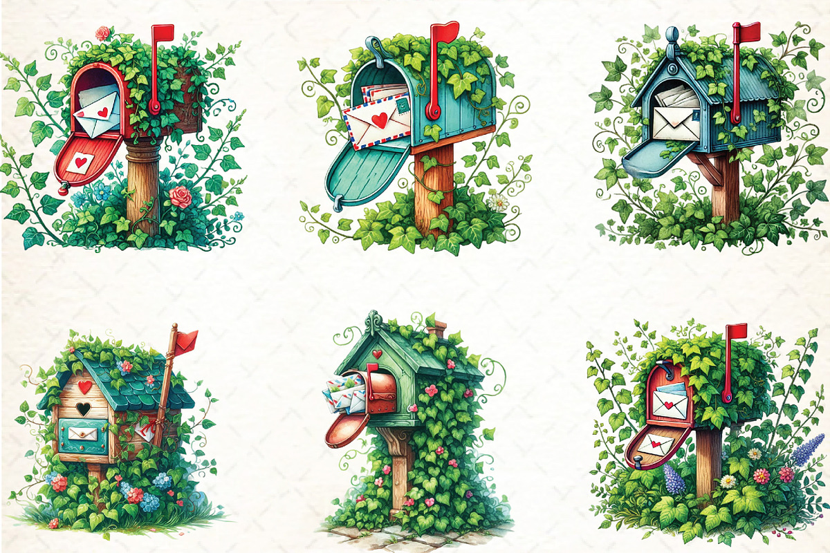 Spring Mailbox Clipart, an Illustration by DreamCafeArt (Photo 2 of 5)