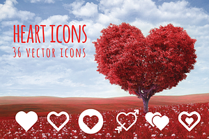 HEART - 36 vector icons