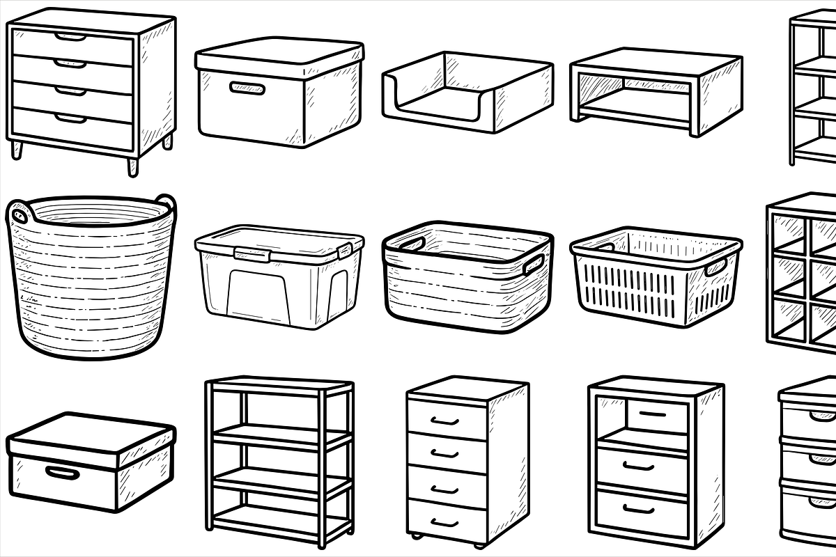 Storage Organizer Set, an Object Graphic by nikagraphic