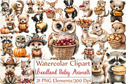 Woodland Baby Animals Thanksgiving, an Animal Illustration by DreamCafeArt (Thumbnail 1 of 5)