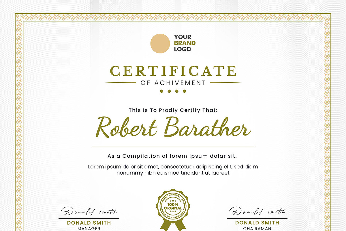 Elegant Horizontal Certificate, a Stationery Template by MRI STUDIO (Photo 3 of 11)