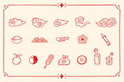 Chinese New Year Doodle Set, a Seasonal Illustration by Oktyabr (Thumbnail 4 of 6)