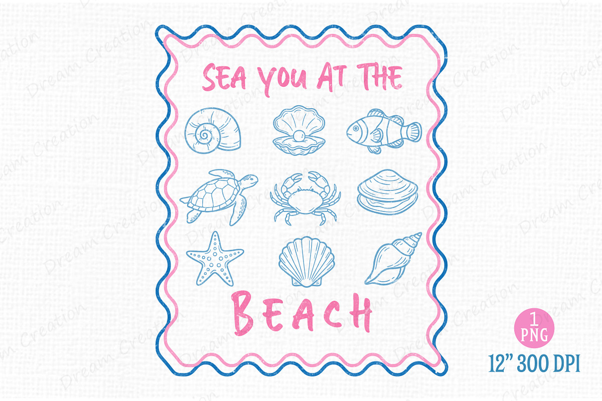 Summer Coastal PNG Hand Drawn Line A, an Illustration by Dream Creation (Photo 1 of 7)