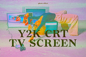 Y2K CRT TV Screen Photo Effect, a Layer Style Add-On by smishura