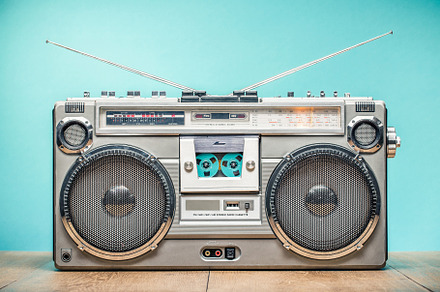 Retro boombox radio