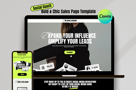 Bold Sales Page Template for Coaches, a Landing Page Template by Row Creative