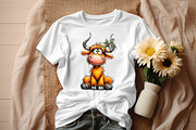 Funny Christmas Highland Cow Clipart, an Illustration by Craft Nest (Thumbnail 4 of 8)