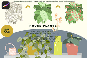 House Plants Procreate Brushes