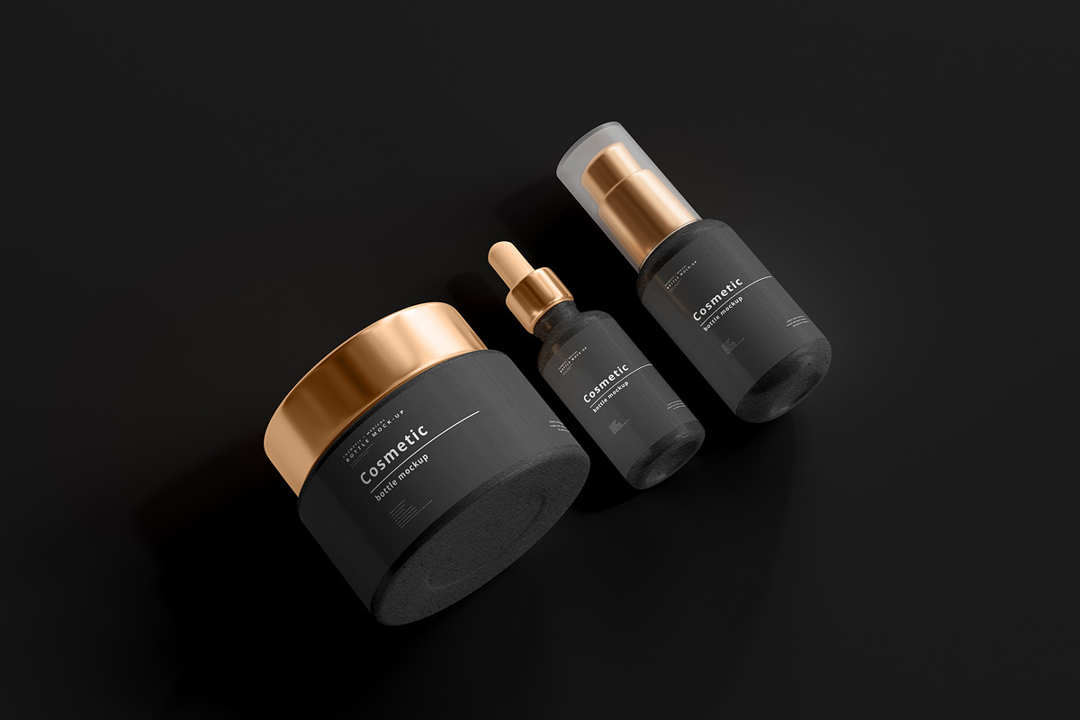 Dark Cosmetic Branding Mockups, a Cups & Container Mockup by pmvch (Photo 4 of 86)