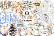 Cozy White Christmas Clipart, an Illustration by Canvas Craft (Thumbnail 1 of 8)