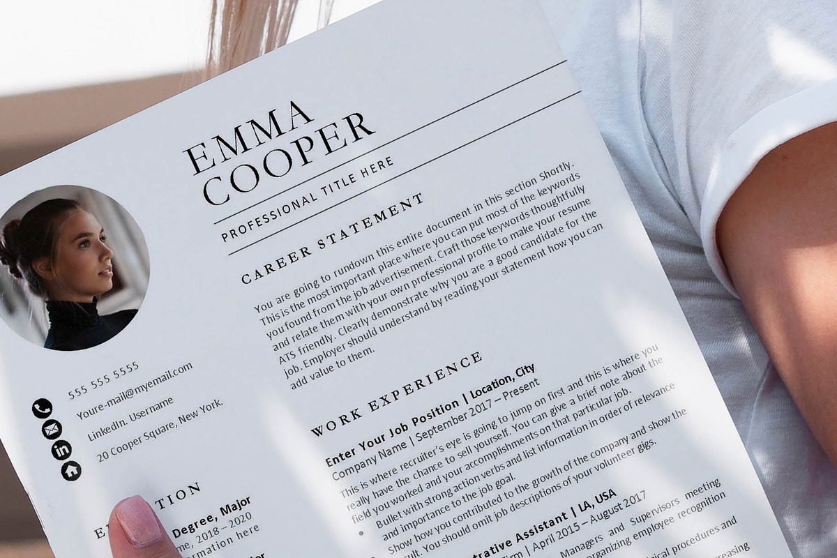 Professional resume template, a Resume Template by VictoriousVita (Photo 8 of 8)