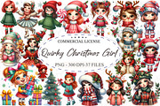 Quirky Christmas Girl Clip Art, an Illustration by designcity5 (Thumbnail 1 of 5)