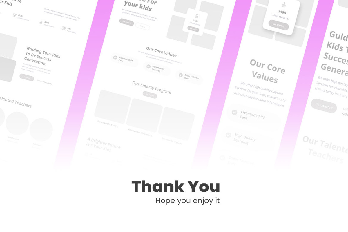 Child Care Wireframe Website, a Websites & App Template by INSPR STD (Photo 6 of 6)